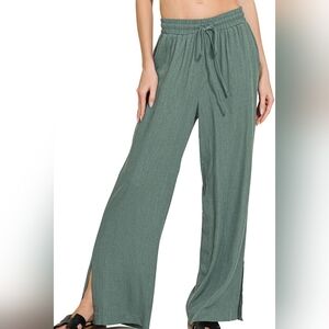 Zenana Outfitters Green Wide-Leg Pants